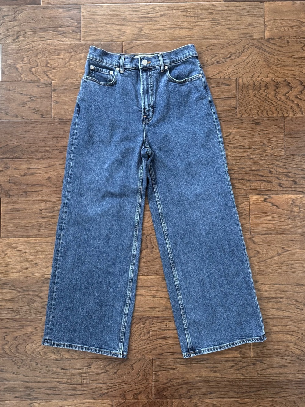 Everlane The Way High Sailor Jean in Deep Blue Wash Size 28 Short